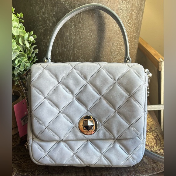 Authentic KATE SPADE Quilted leather turn lock flap satchel/Crossbody - Picture 5 of 13